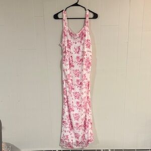 Floral Pink and White Maternity Dress